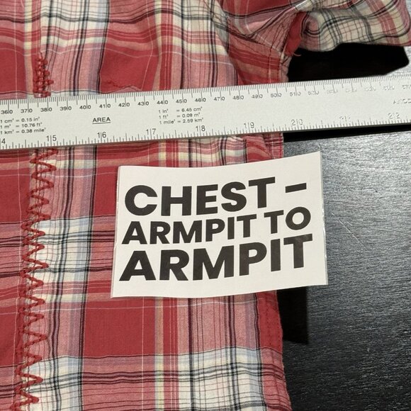 Roar Pearl Snap Embroidered Pink Plaid Long Sleeve Rockabilly Womens Shirt Sz XL - Picture 9 of 10